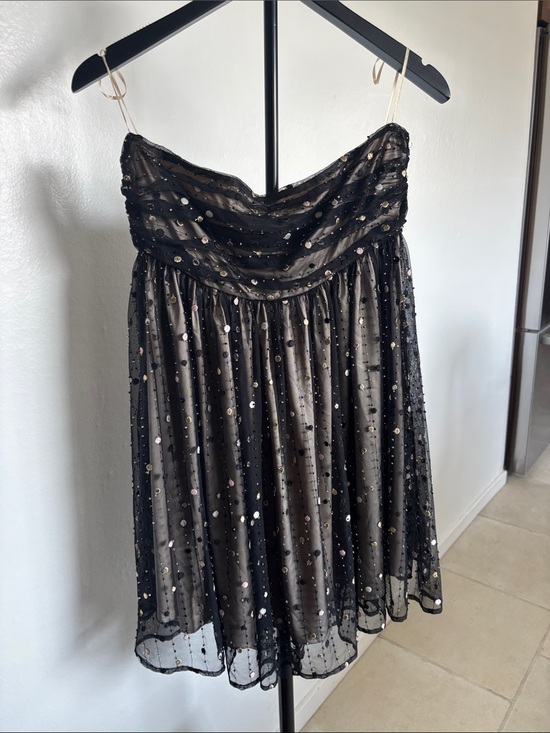 Dresses & Skirts - Black Sequin Strapless Party Dress